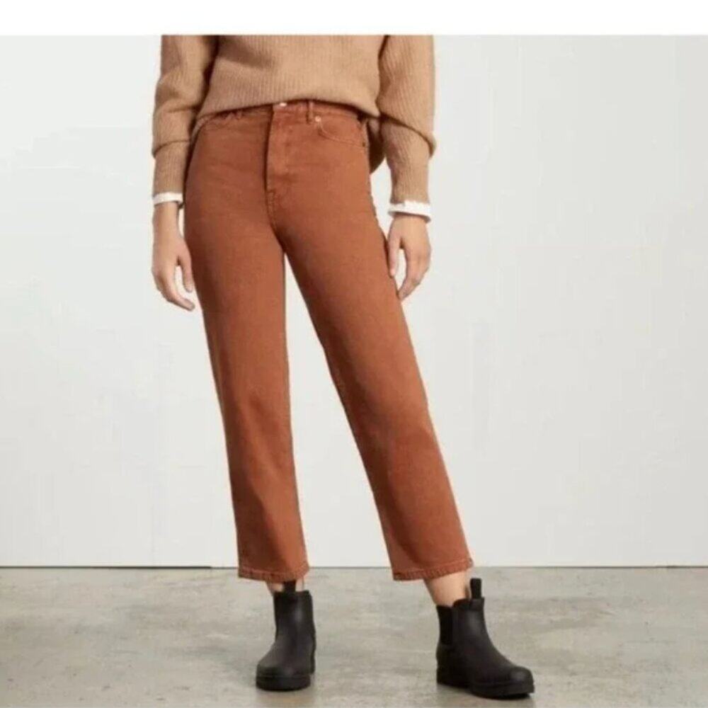 Everlane The Way High Jean Straight‎ Rust Cropped Size 0